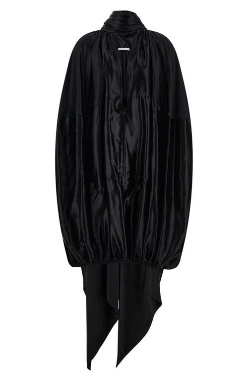 Shop Ferragamo Draped Silk Dress In Nero