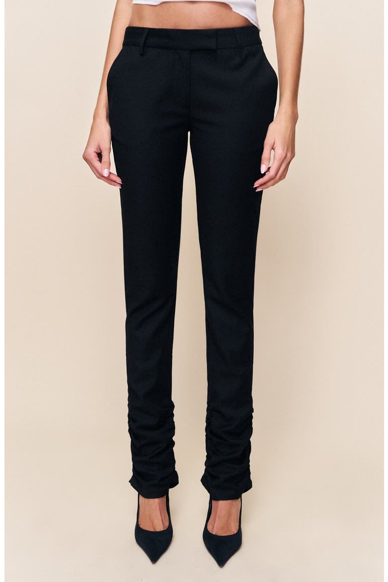 Cora Ruched Hem Pant, Main, color, Black