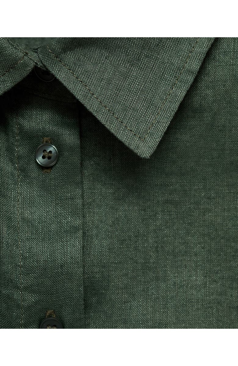 MANGO Lino Linen & Cotton Button-Up Shirt, Alternate, color, 