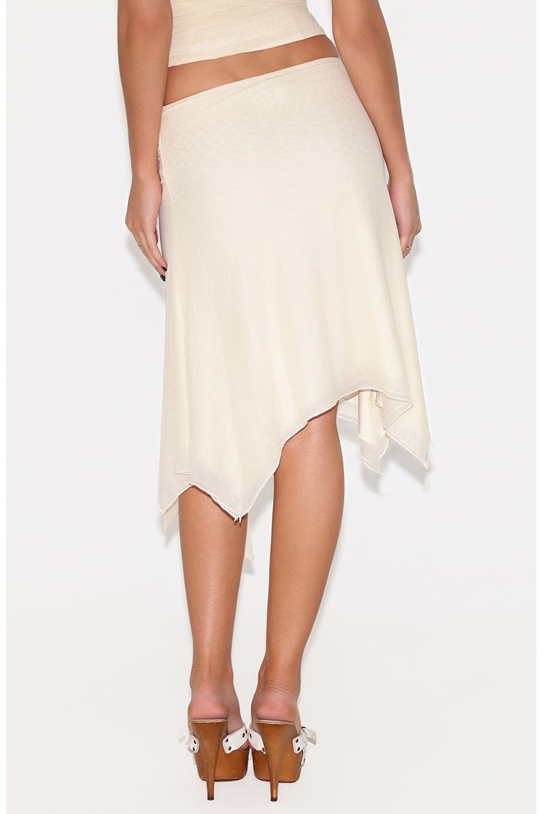 Juna Mesh Handkerchief Hem Midi Skirt, Alternate, color, CREAM
