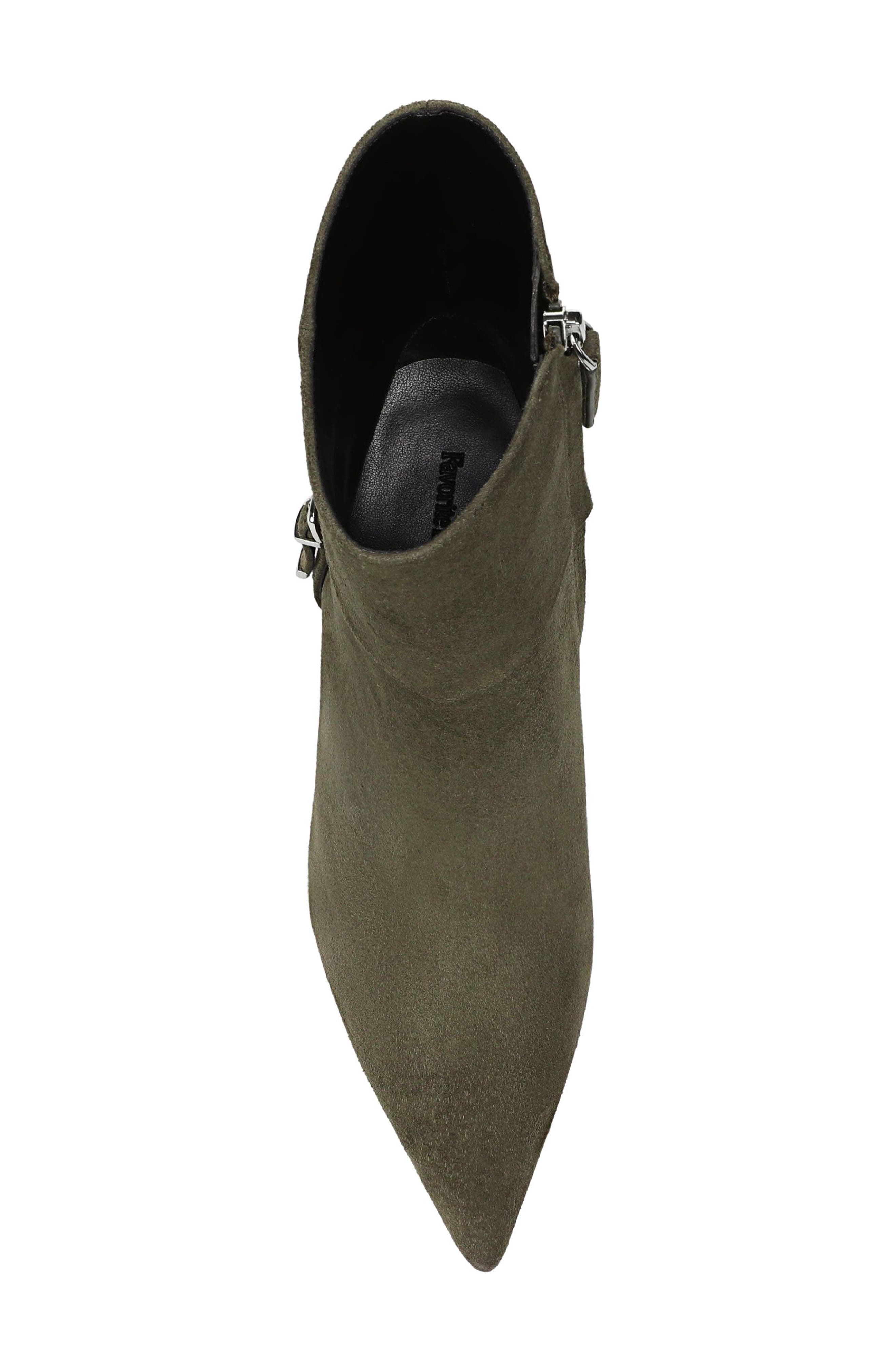 Tamra Pointed Toe Bootie, Alternate, color, OLIVE SUEDE
