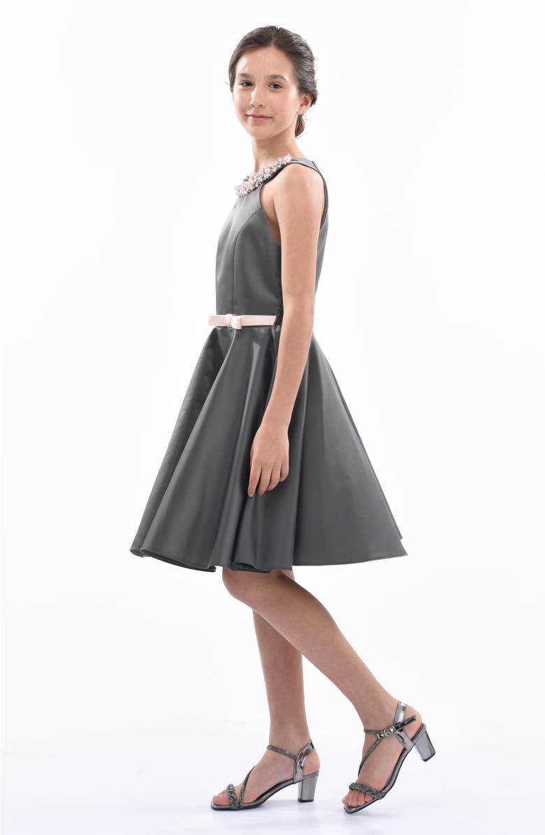 Tulleen Cardona Dress, Alternate, color, Grey