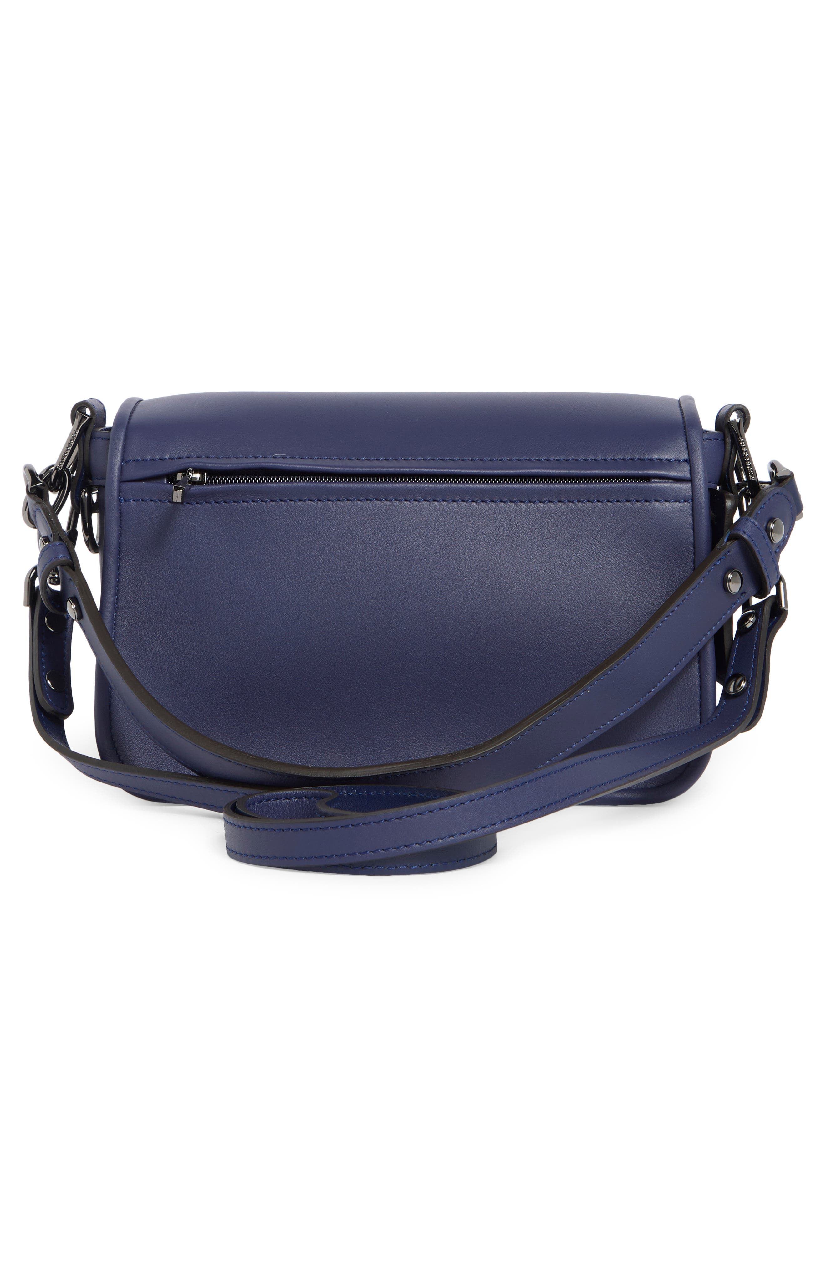 Longchamp Mademoiselle Small Perforated Shoulder Bag, Alternate, color, Navy