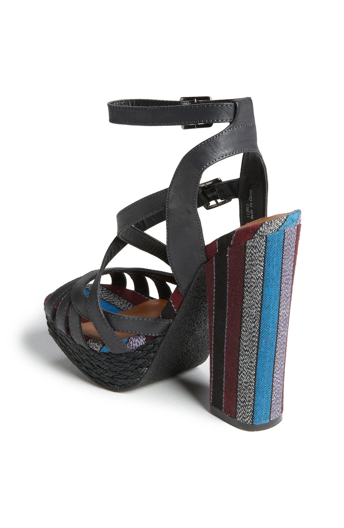 'Aztec' Sandal, Alternate, color, CHARCOAL