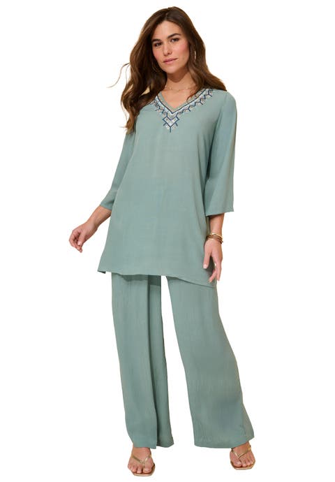 Hand Crinkled Embellished Tunic