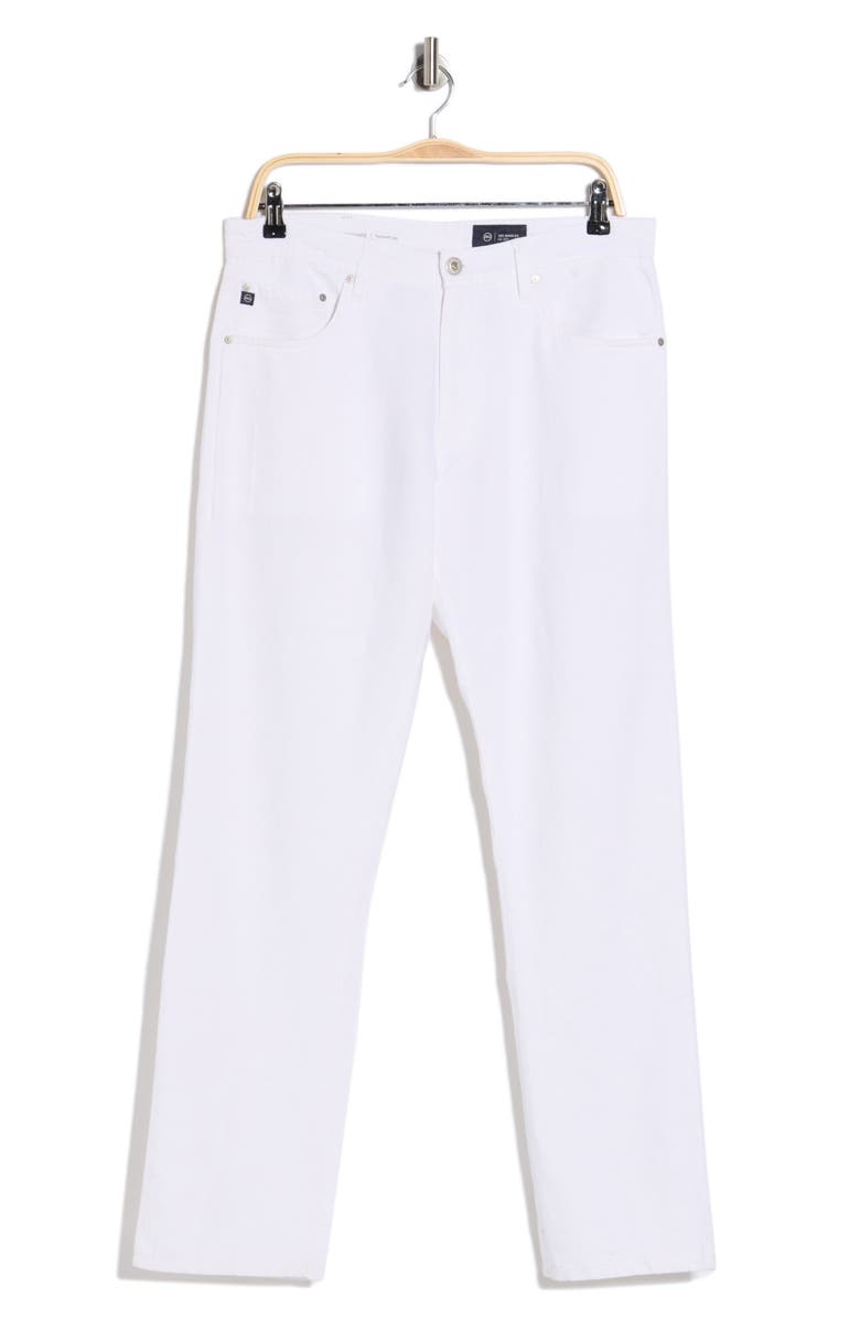 AG Graduate Tailored Linen Blend Pants, Main, color, White