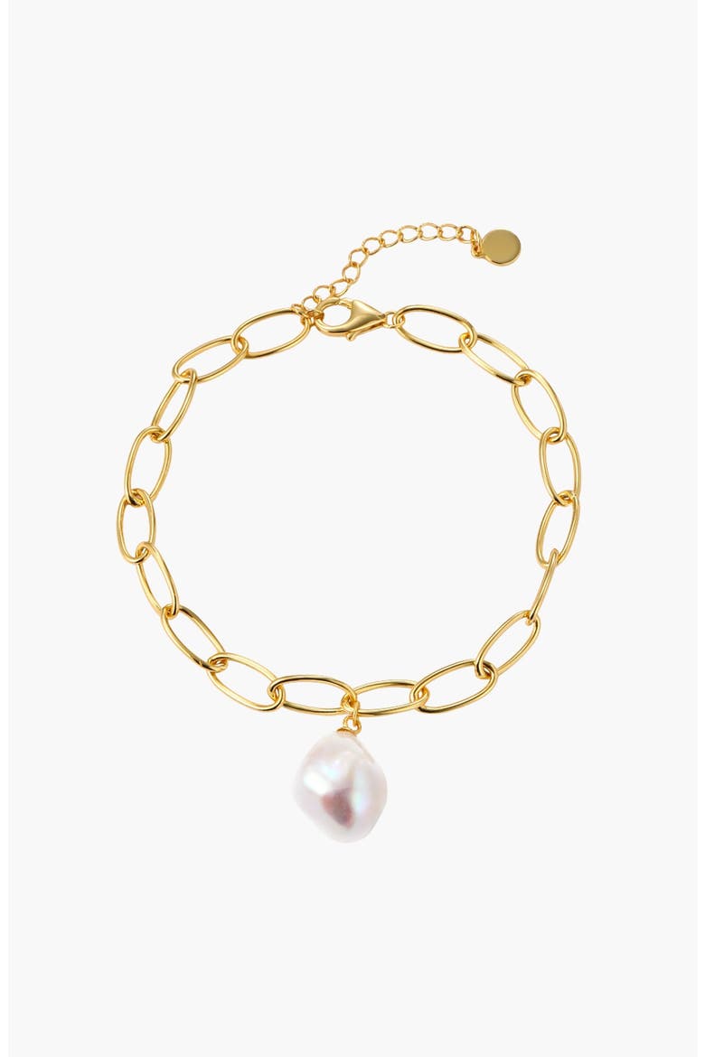 Baroque Pearl Drop Bracelet, Main, color, Gold