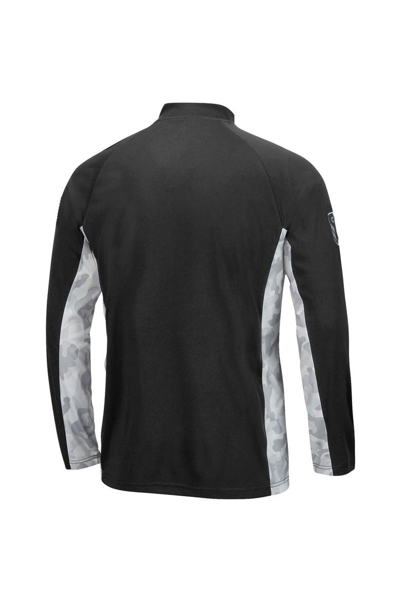 Men's Colosseum Black Wichita State Shockers Operation Hat Trick Military Appreciation Snow Cruise Raglan Quarter-Zip Top, Alternate, color, Black