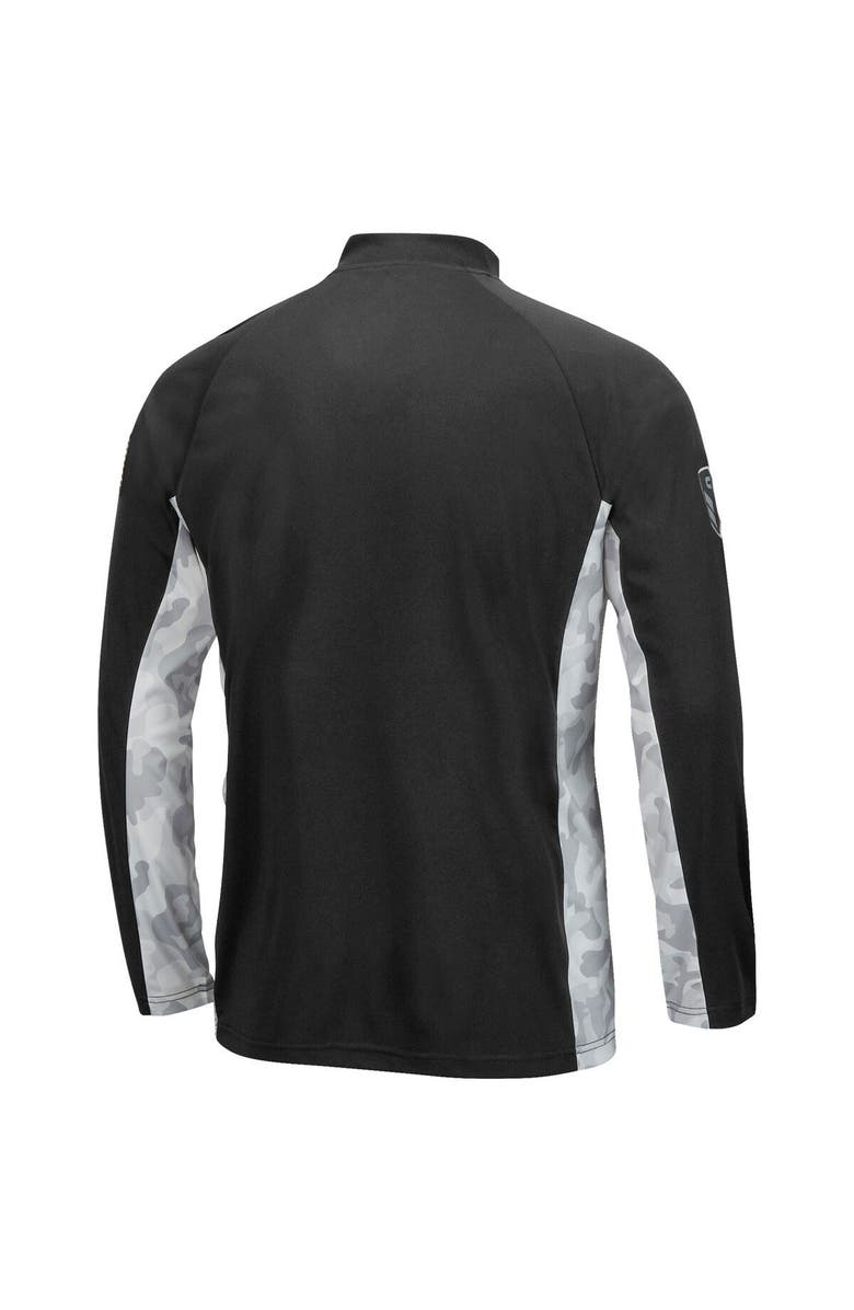 COLOSSEUM Men's Colosseum Black Wichita State Shockers Operation Hat Trick Military Appreciation Snow Cruise Raglan Quarter-Zip Top, Alternate, color,