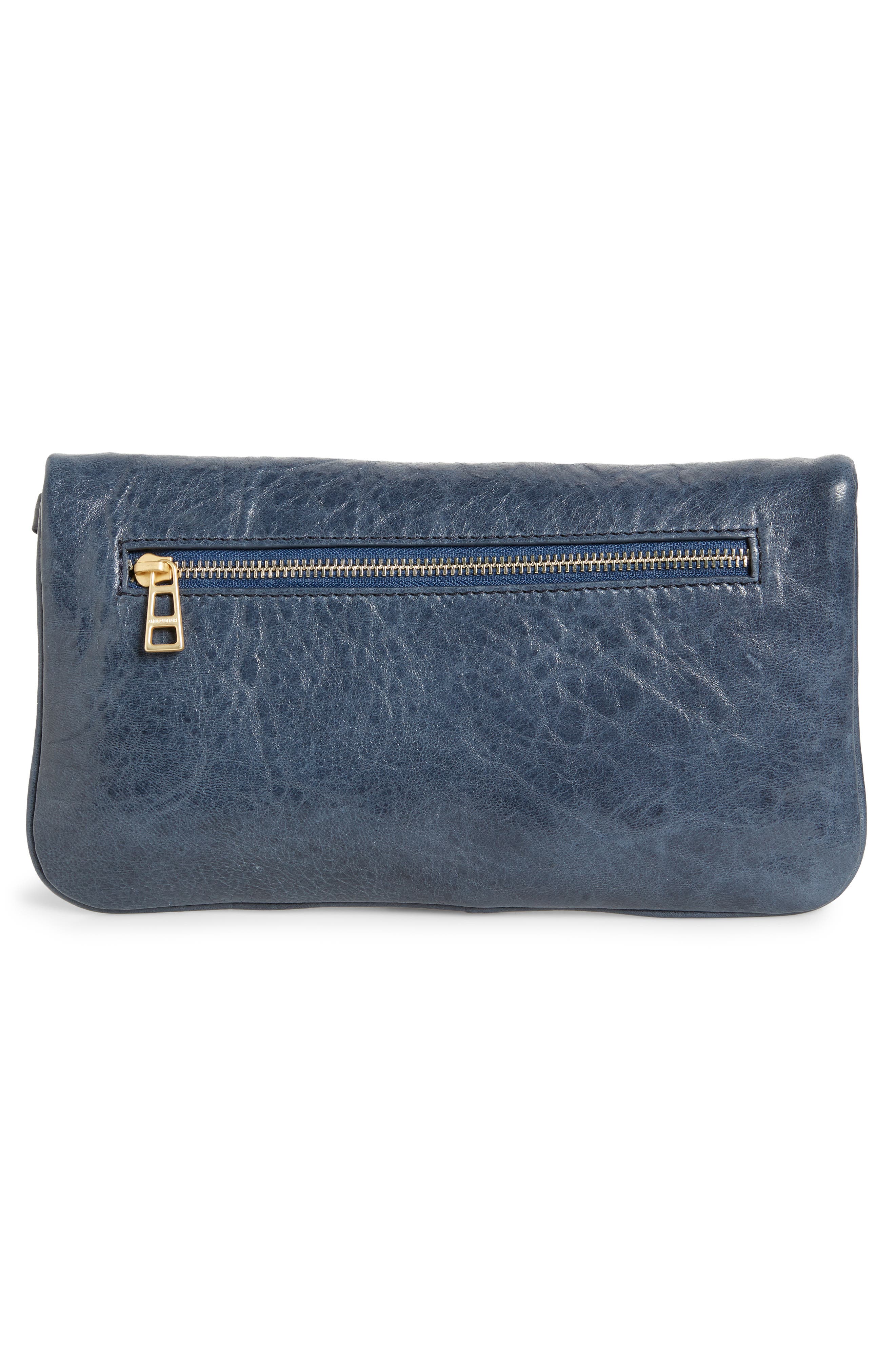 Zadig & Voltaire Zagid & Voltaire Rock Crush Leather Clutch, Alternate, color, 