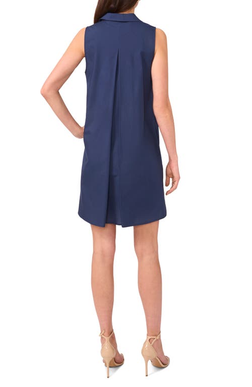1.state Collared Sleeveless Cotton Minidress In Blue