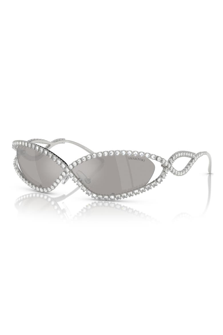65mm Irregular Sunglasses, Alternate, color, SILVER