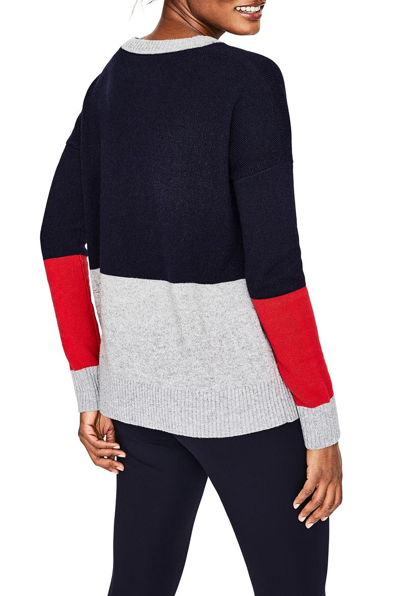 Relaxed Colorblock Wool Cashmere Blend Sweater, Alternate, color, NAVY COLOURBLOCK