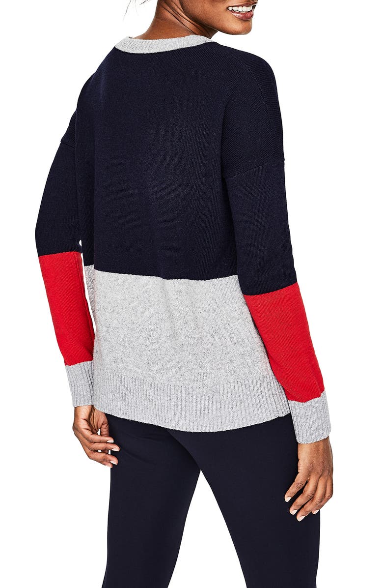 Boden Relaxed Colorblock Wool Cashmere Blend Sweater, Alternate, color, 
