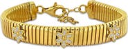Julianna B. Cubic Zirconia Omega Flower Bracelet Yellow Plated