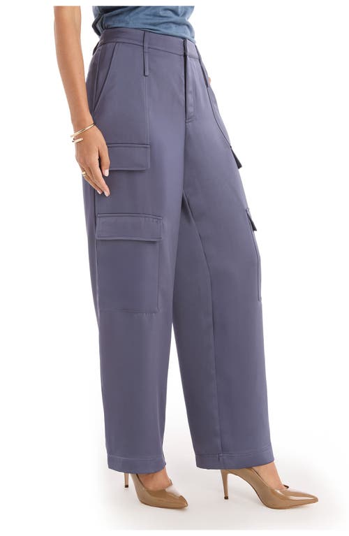 The Noli Shop Milan Satin Cargo Pant In Blue