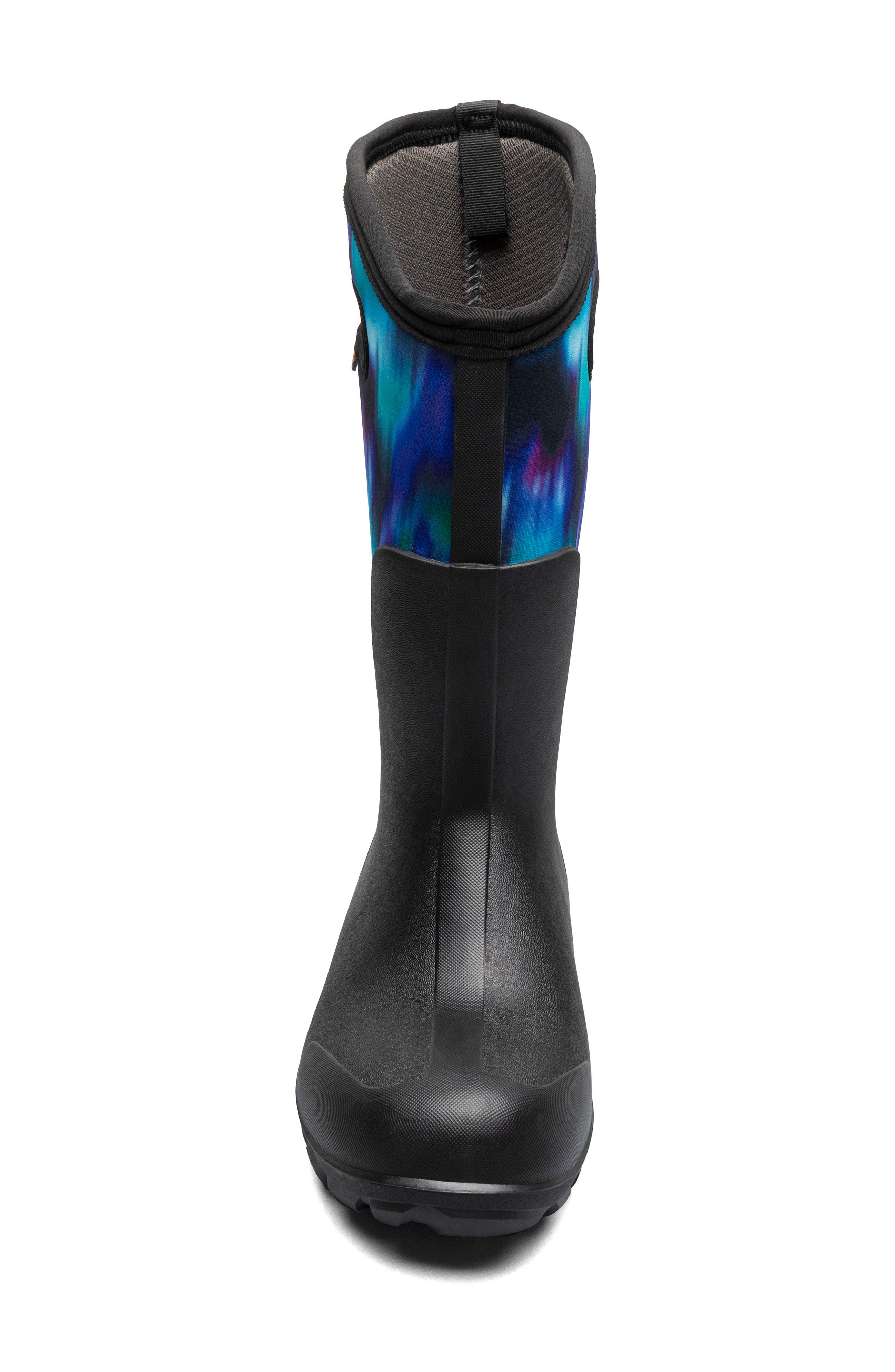Bogs Classic Seamless Tall Rain Boot, Alternate, color, Black/ Blue Multi