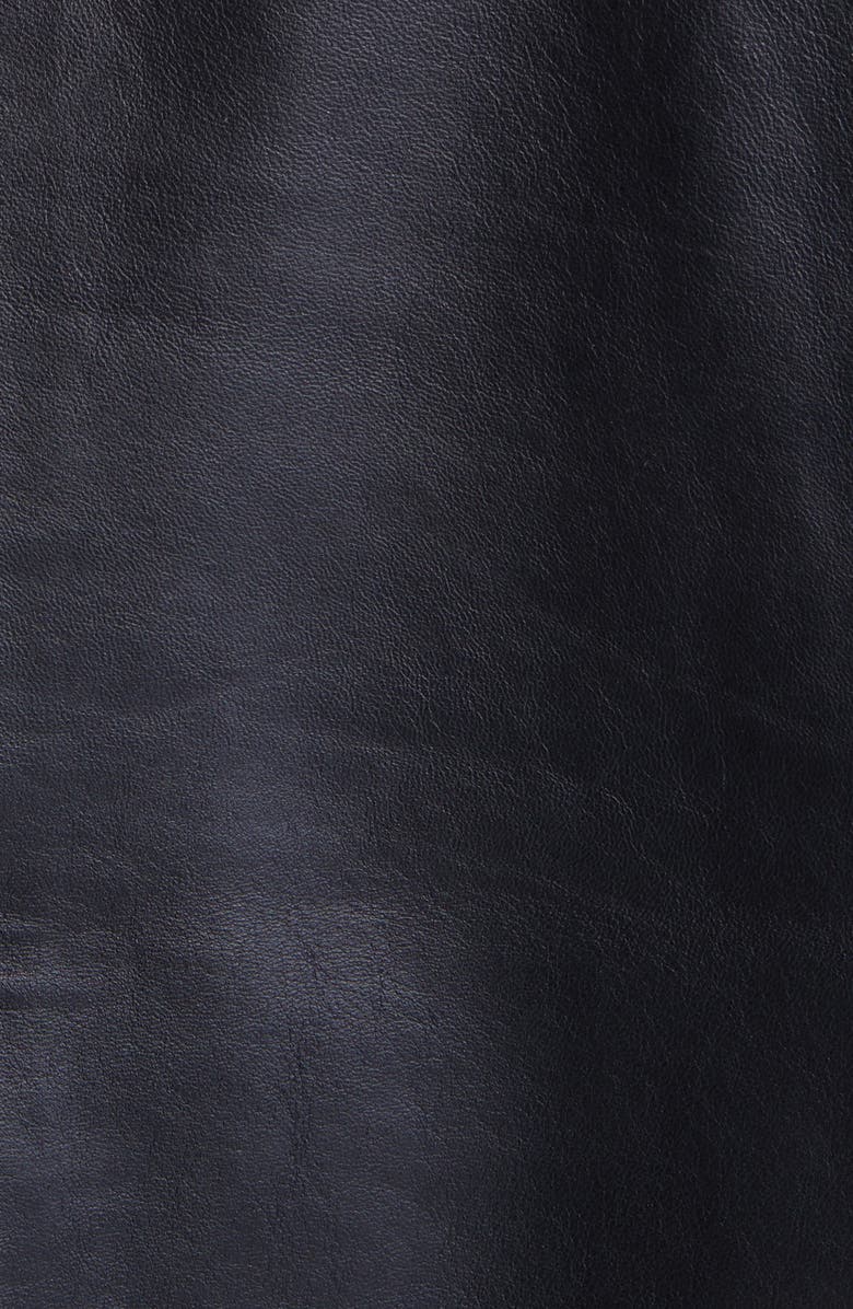 Frye Leather Bomber Jacket with Removable Faux Shearling Collar, Alternate, color, Black