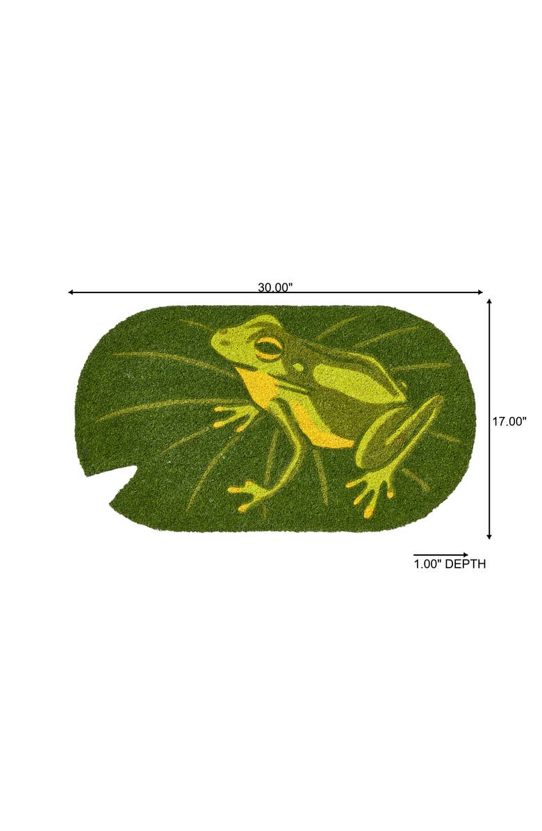 tag Frog On Lily Pad Shpd Non-Slip Coir Mat Multi Coir Summer, Alternate, color, Green