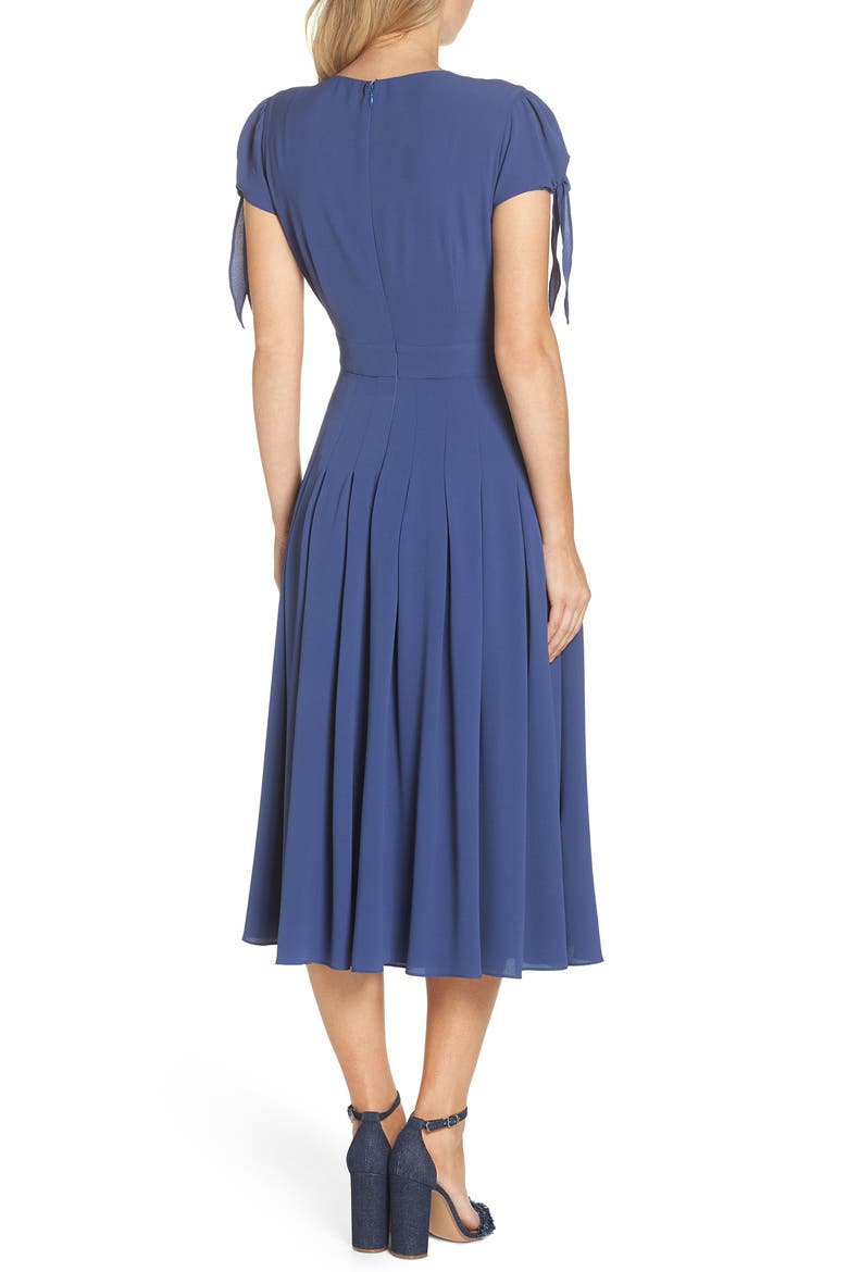 Bette Pleated Midi Dress (Nordstrom Exclusive), Alternate, color, INK BLUE