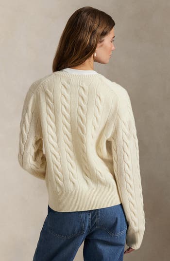 Cable Knit Wool & Cashmere Cardigan