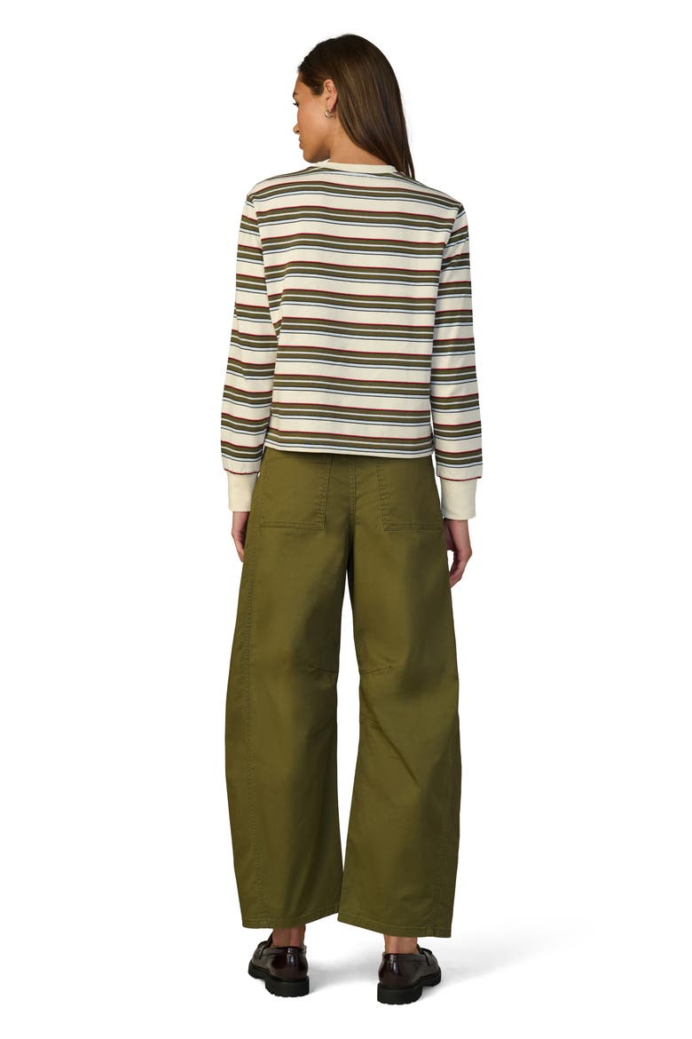 The Bowie High Waist Ankle Barrel Twill Pants, Alternate, color, IVY