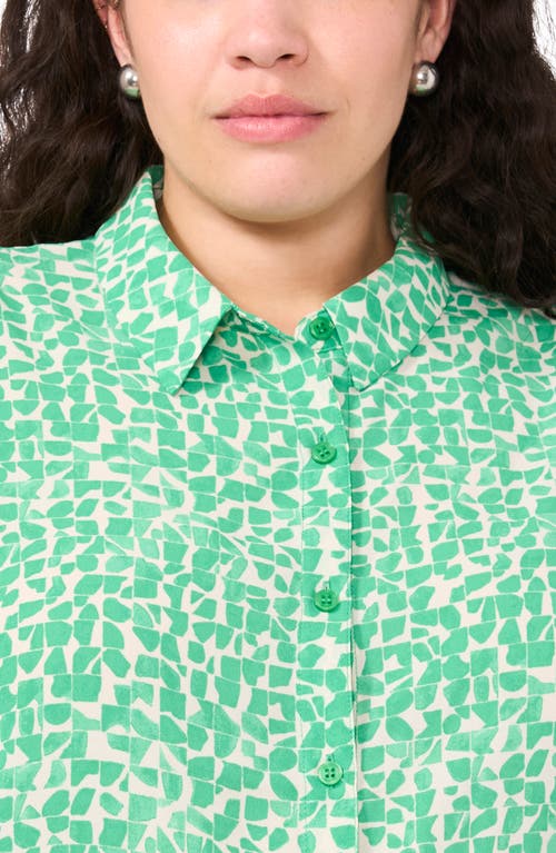 Halogenr Halogen(r) Print Button-up Shirt In Vivid Green