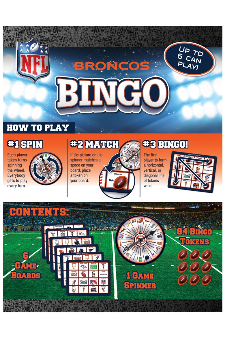 Denver Broncos NFL Bingo Game, Alternate, color, Multicolor