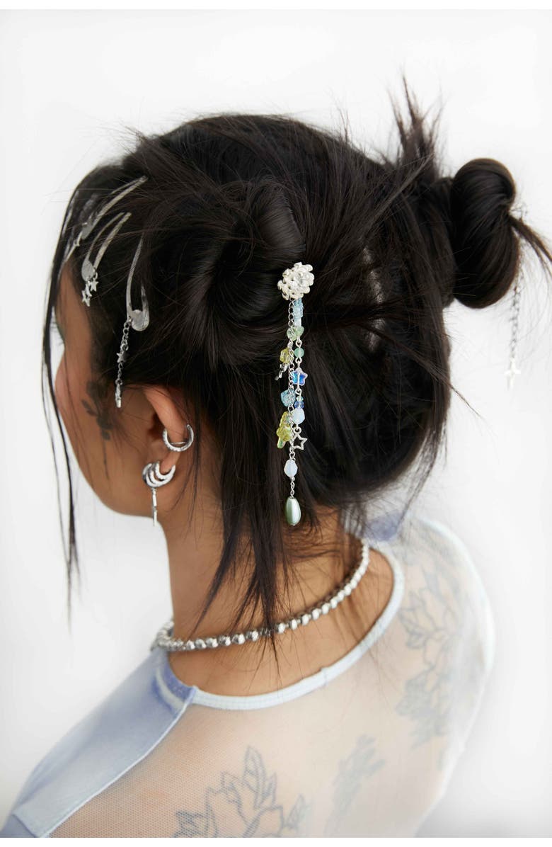 Velvet Luna Steel Hair Pin With Acrylic Charms, Alternate, color, Multi Colored