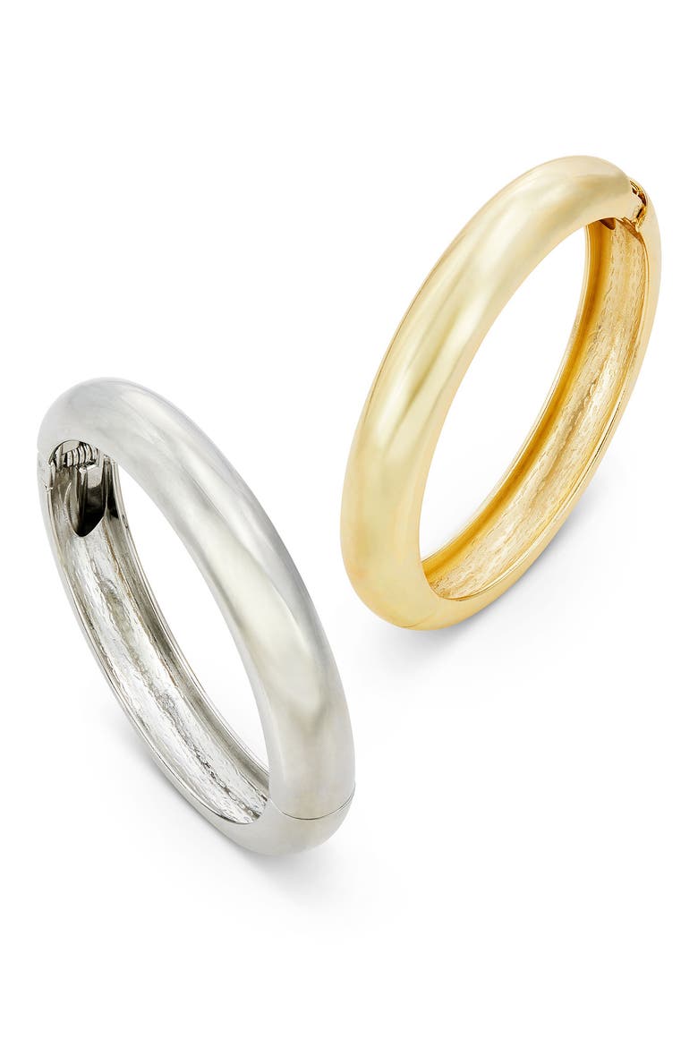 Set of 2 Bangle Bracelets, Main, color, TWO TONE