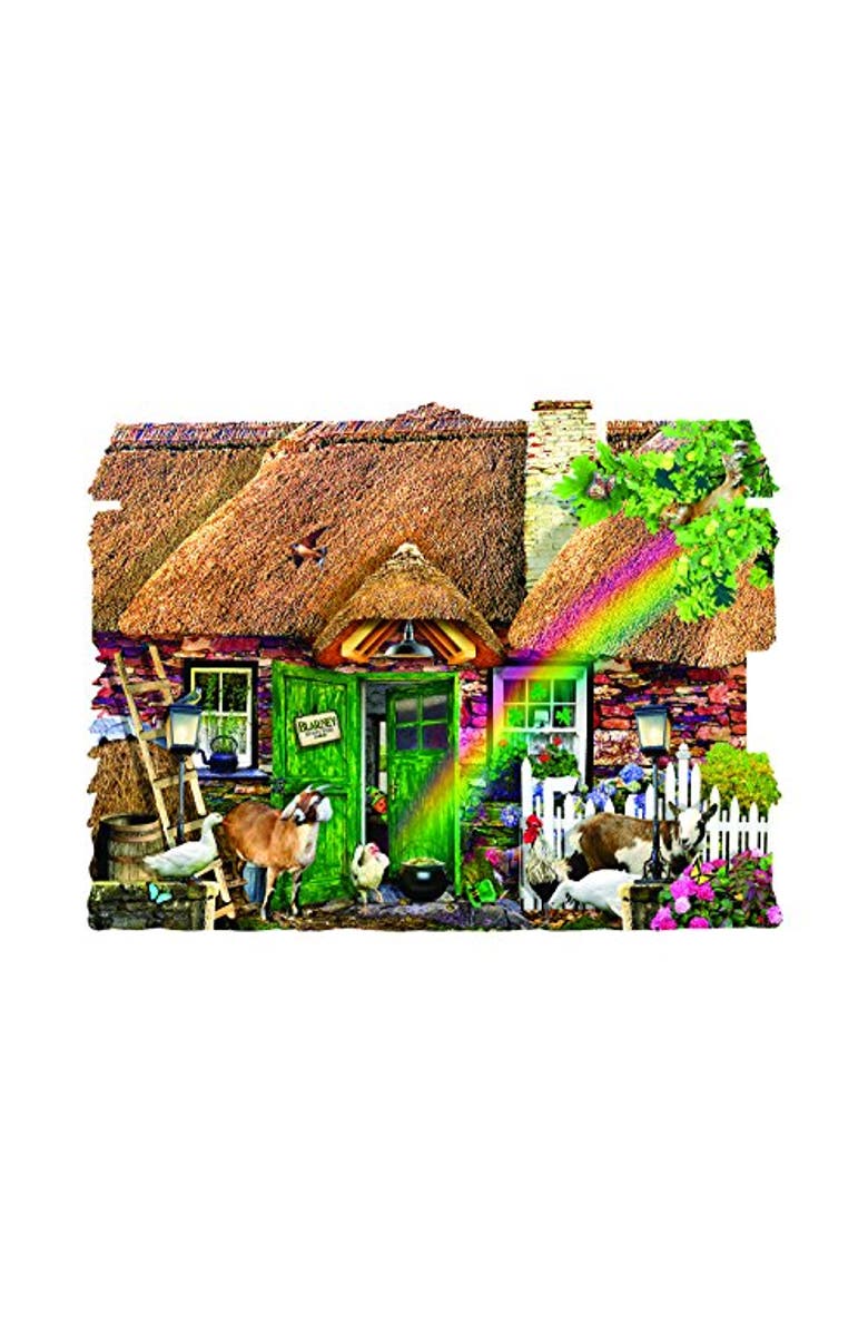 Sunsout Irish Cottage 1000 piece Jigsaw Puzzle for Adults Special Shape, Alternate, color, Multicolor