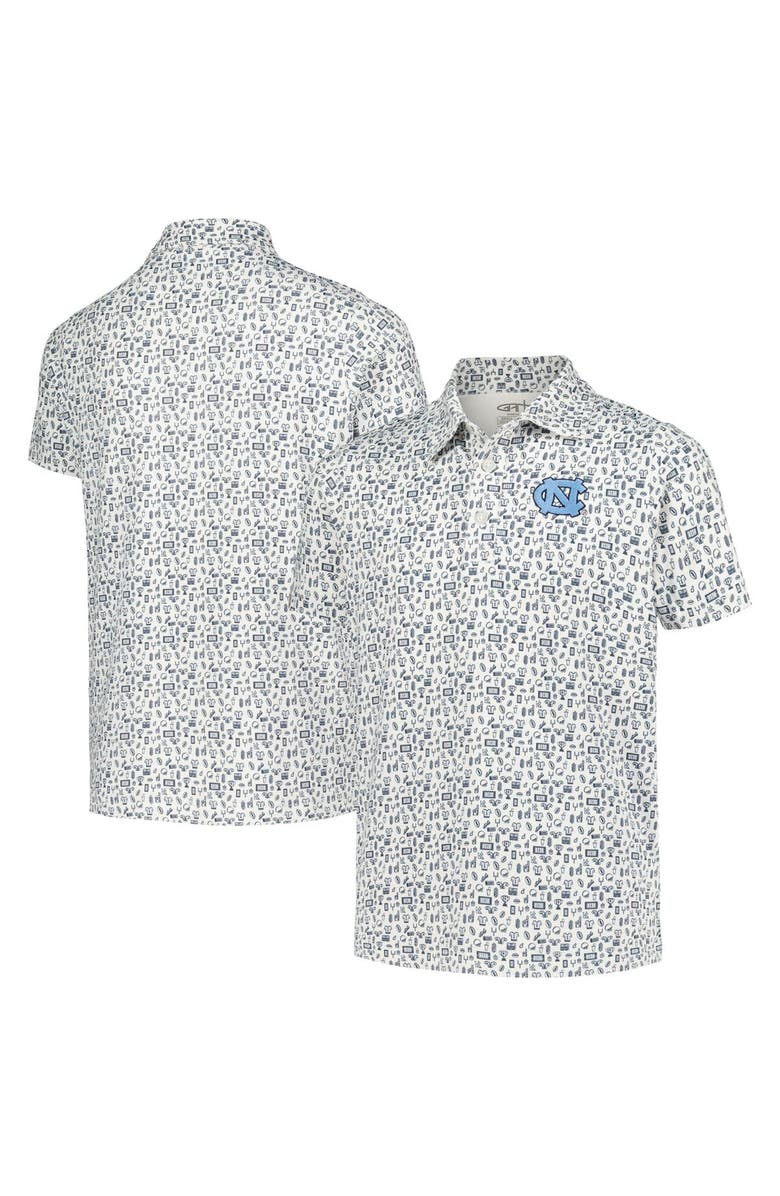 GARB Youth Garb White North Carolina Tar Heels Allover Print Polo, Alternate, color, White