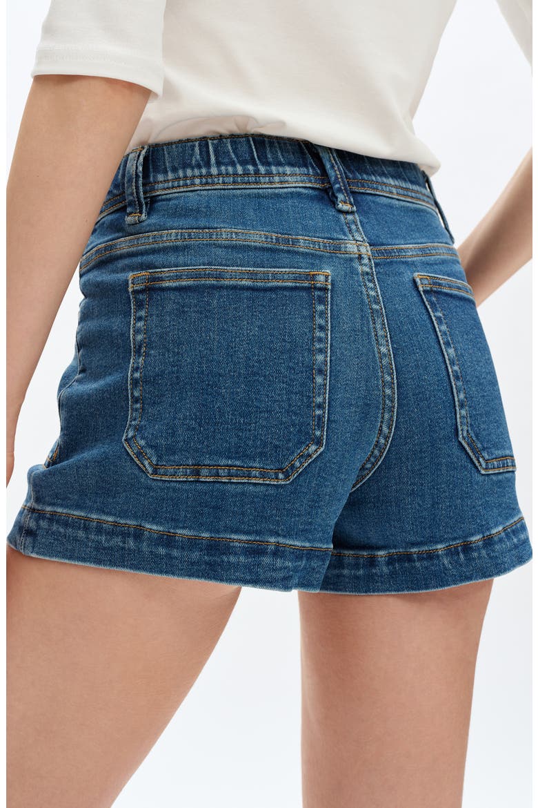 Mid Rise Denim Shorts, Alternate, color, DARK BLUE
