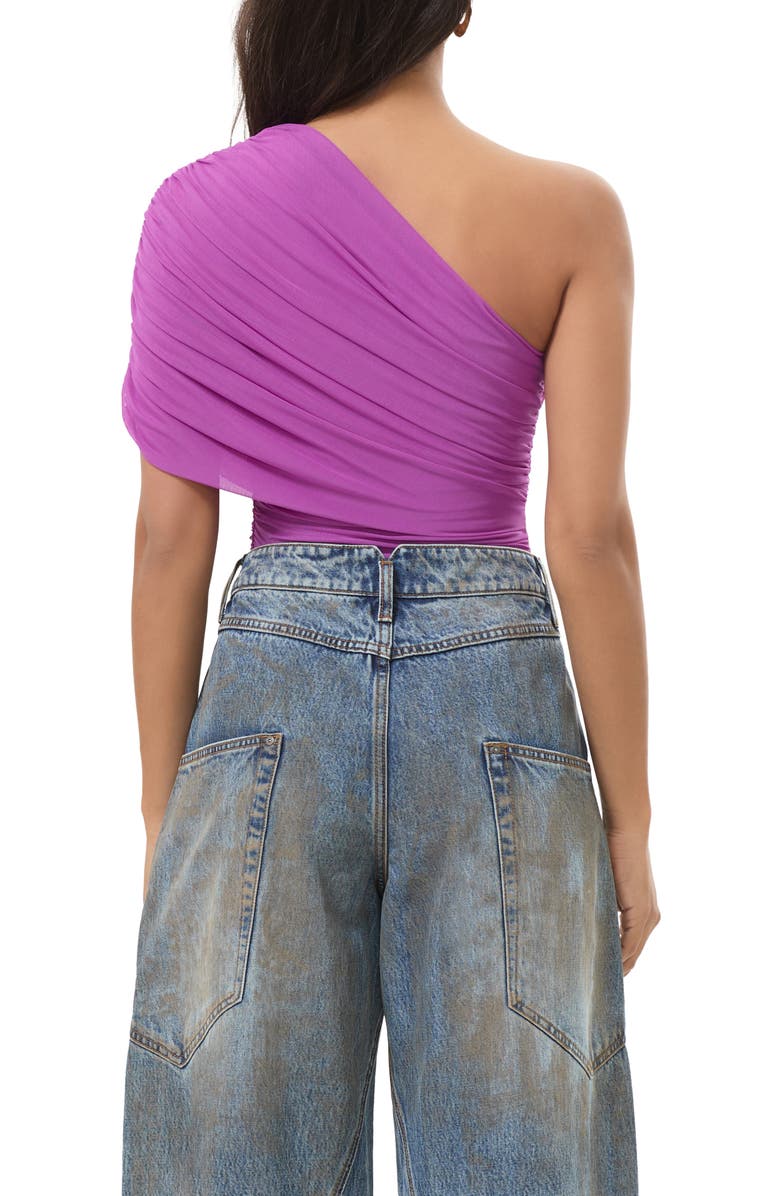 AFRM Campbell Ruched One Shoulder KnitTop, Alternate, color, Cactus Flower