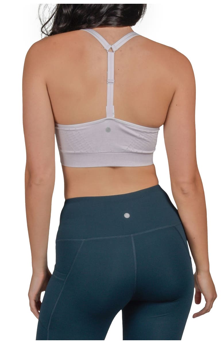 90 DEGREE BY REFLEX Strappy Racerback Sports Bra, Alternate, color, H.lcl - Htr.lavender Cloud