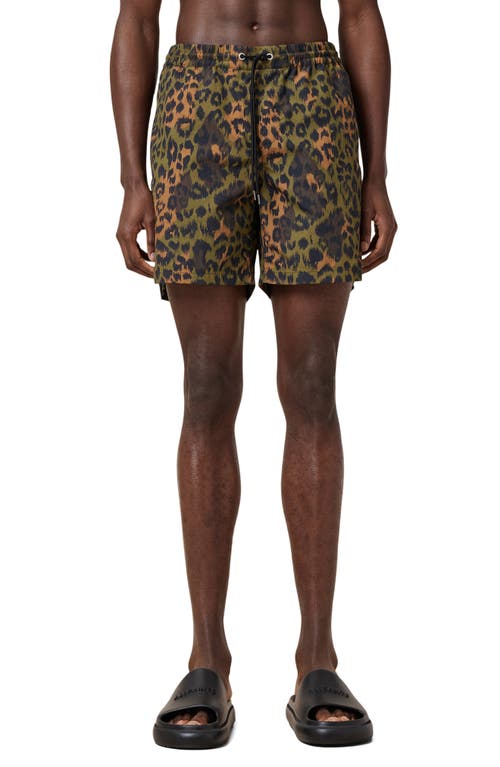 Allsaints Styx Swim Trunks In Eden Green