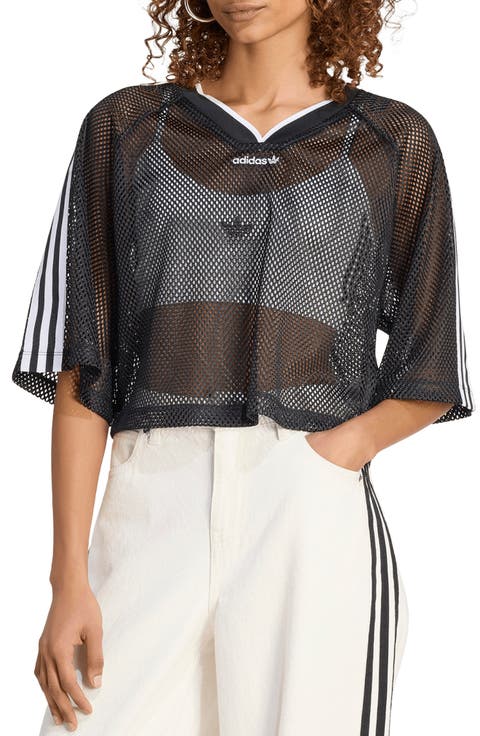 Mesh Crop Jersey Top