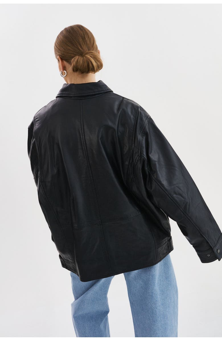 LAMARQUE THEIA | Leather Bomber Jacket, Alternate, color, Black