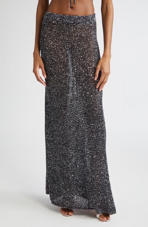 Sequin Crochet Maxi Skirt