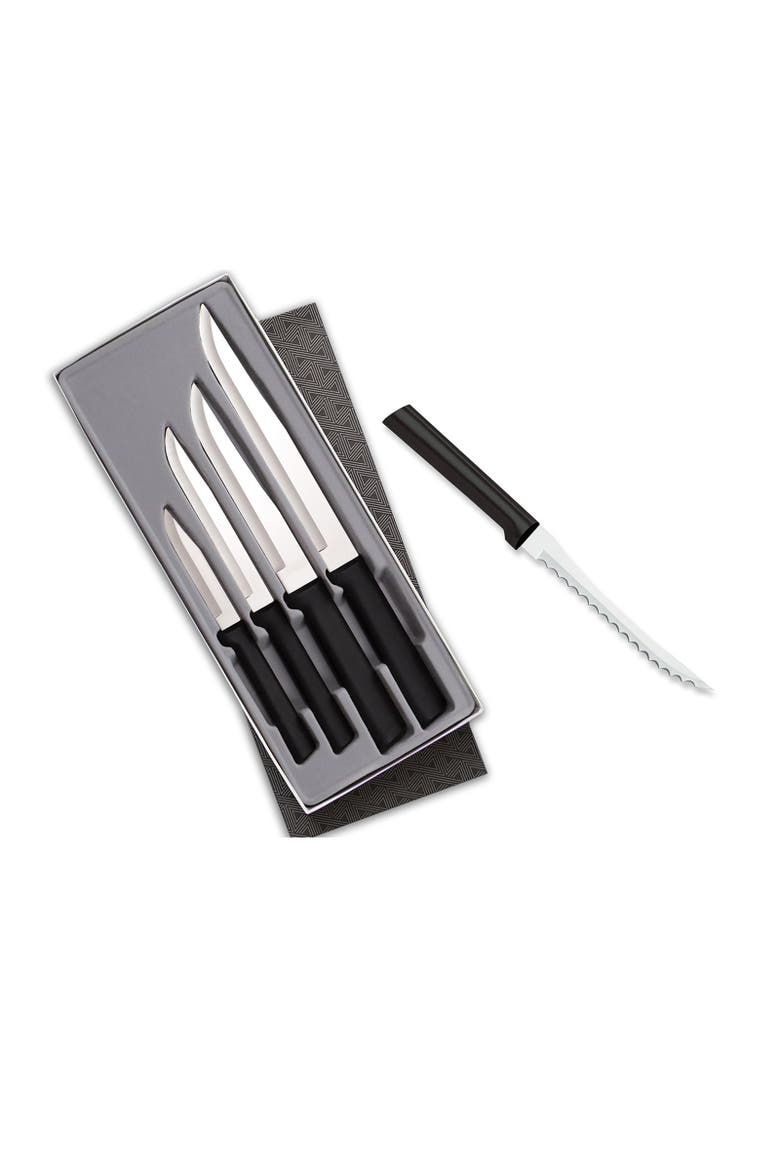 4 Piece Wedding Register Set & 5-Inch Tomato Slicer Stainless Steel Serrated Blade, Main, color, Black