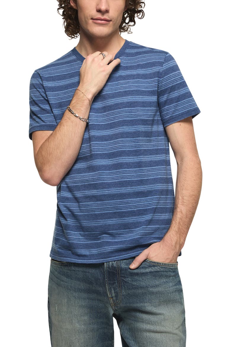 Stripe Crewneck T-Shirt, Main, color, BLUE MULTI