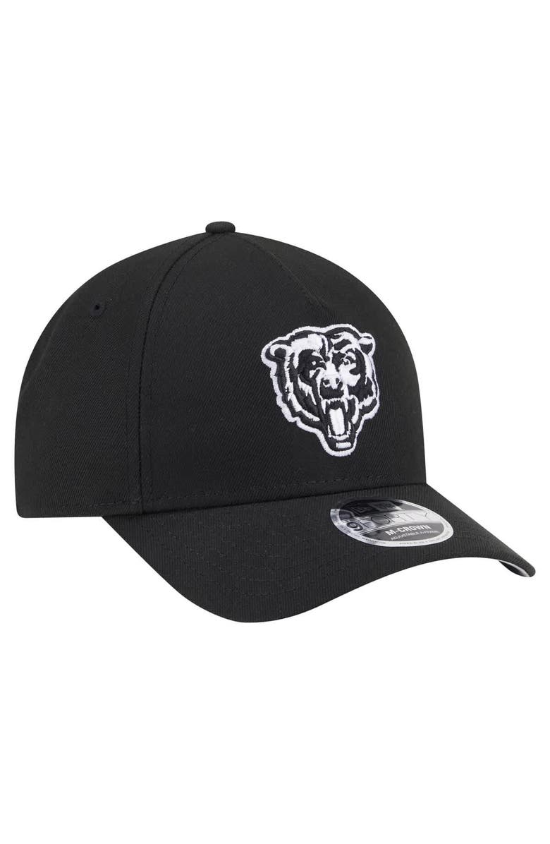 New Era Men's New Era  Black Chicago Bears Team Collection 9FORTY M-Crown A-Frame Adjustable Hat, Alternate, color, 