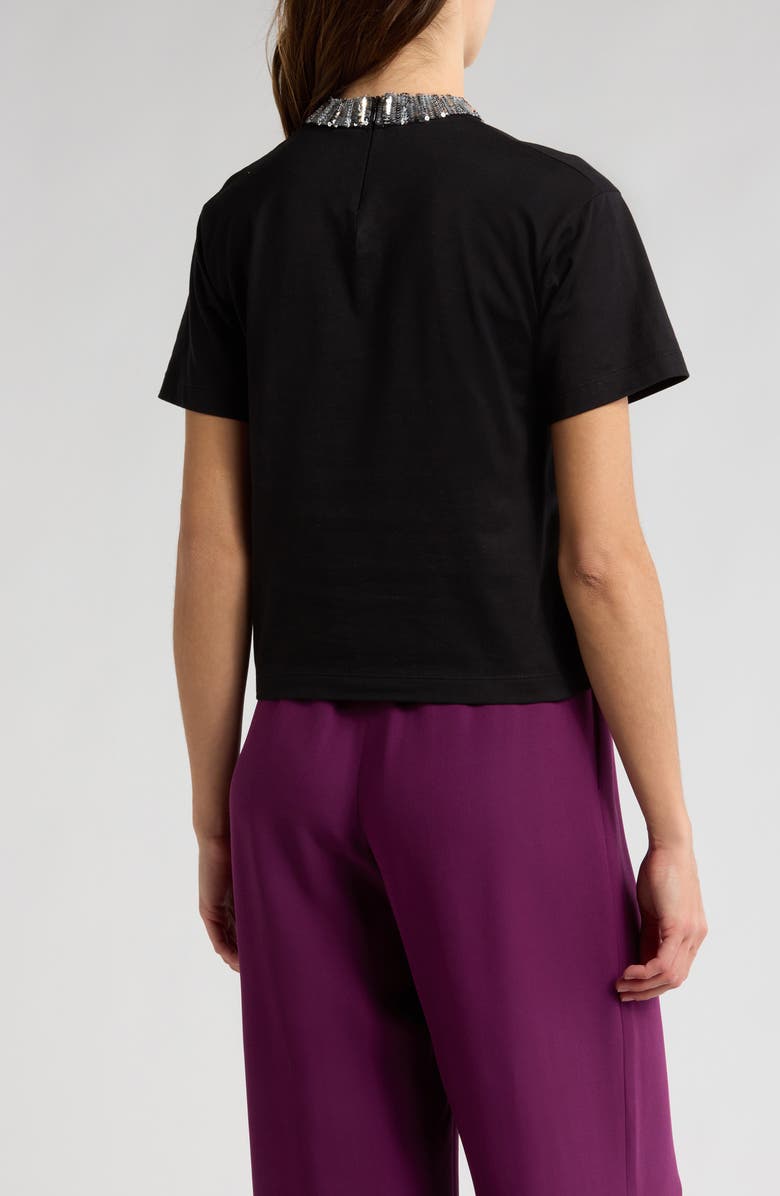 Valentino Garavani Sequin Embellished Crop T-Shirt, Alternate, color,