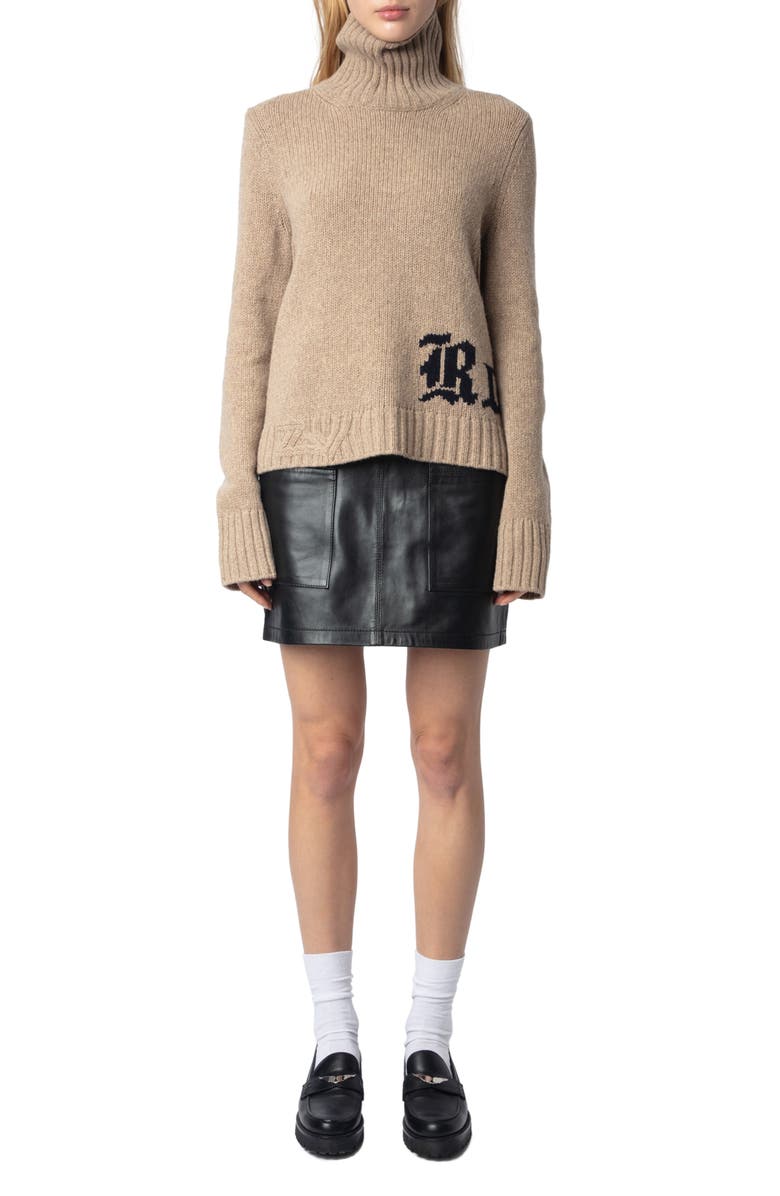 Zadig & Voltaire Namla We Rock Merino Wool Sweater, Alternate, color, 