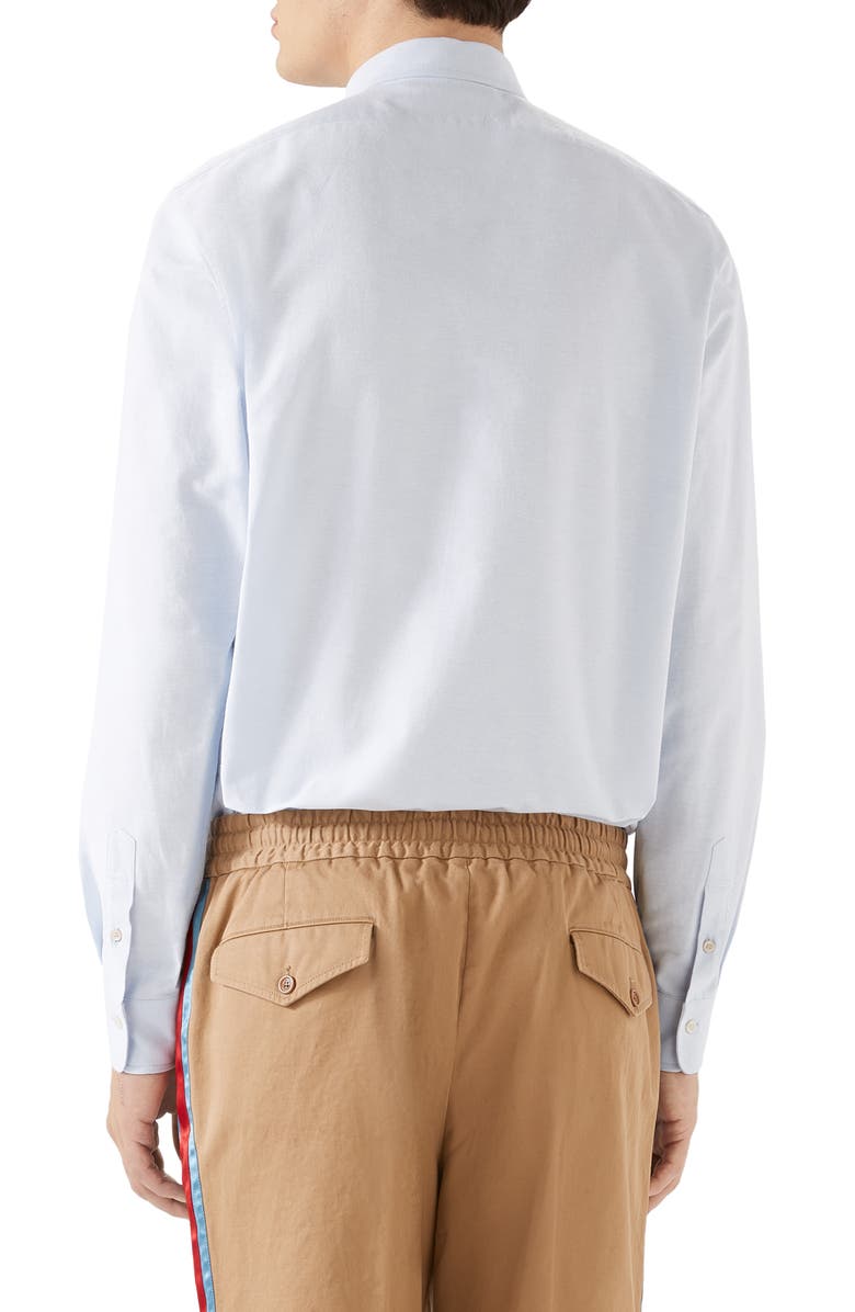 Gucci Loved Embroidered Cotton Oxford Button-Down Shirt, Alternate, color,