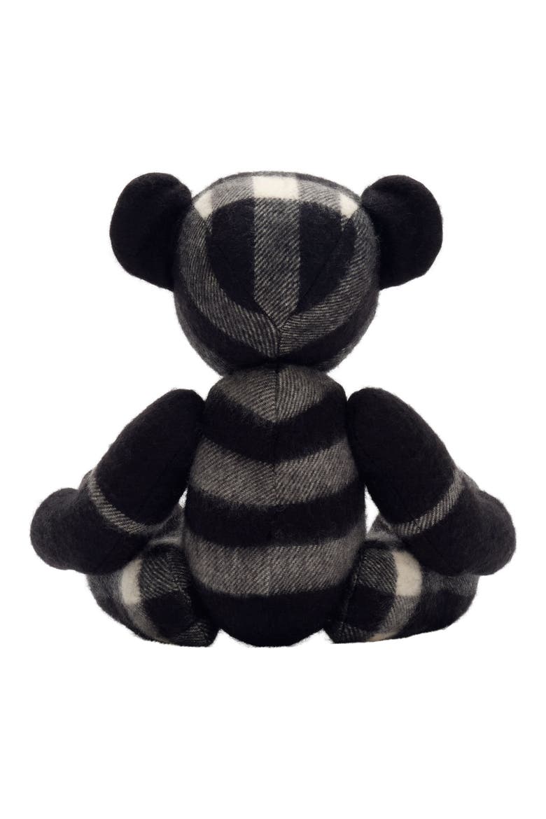 Check Cashmere Collectible Bear, Alternate, color, BLACK/ CALICO