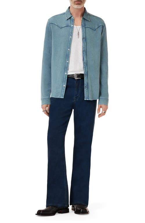 John Varvatos Miner Jacquard Snap-up Western Shirt In Blue