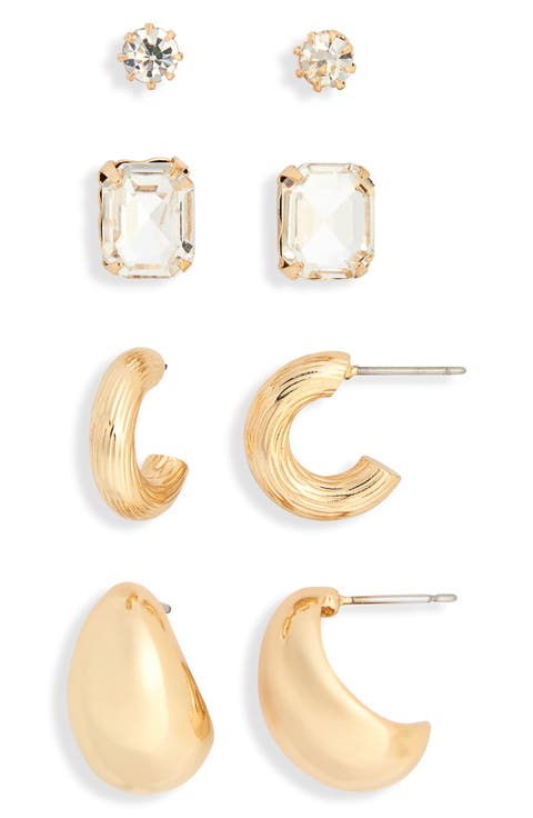 Set of 4 Stud & Hoop Earrings
