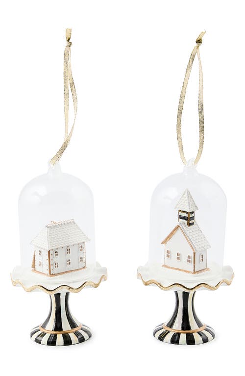 Mackenzie-childs Mackenzie Childs Set Of 2 Gingerbread Cloche Ornaments In Multi