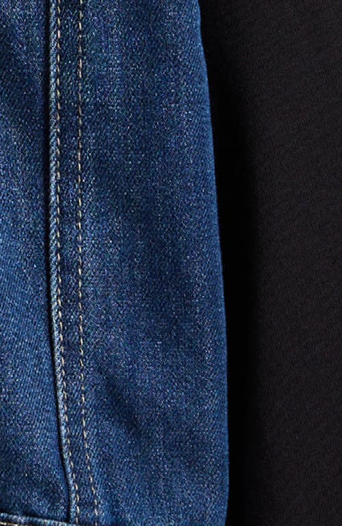 Tractr Kids' French Terry & Denim Trucker Jacket In Multi